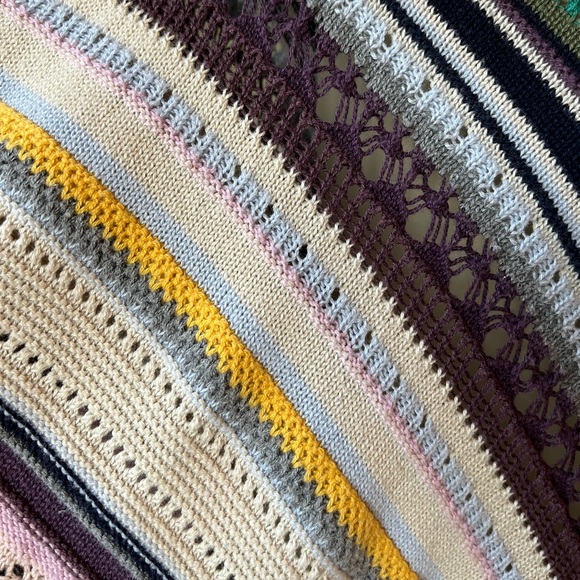 DEMOCRACY SMALL MEDIUM BOHO PONCHO STRIPED - Picture 2 of 8